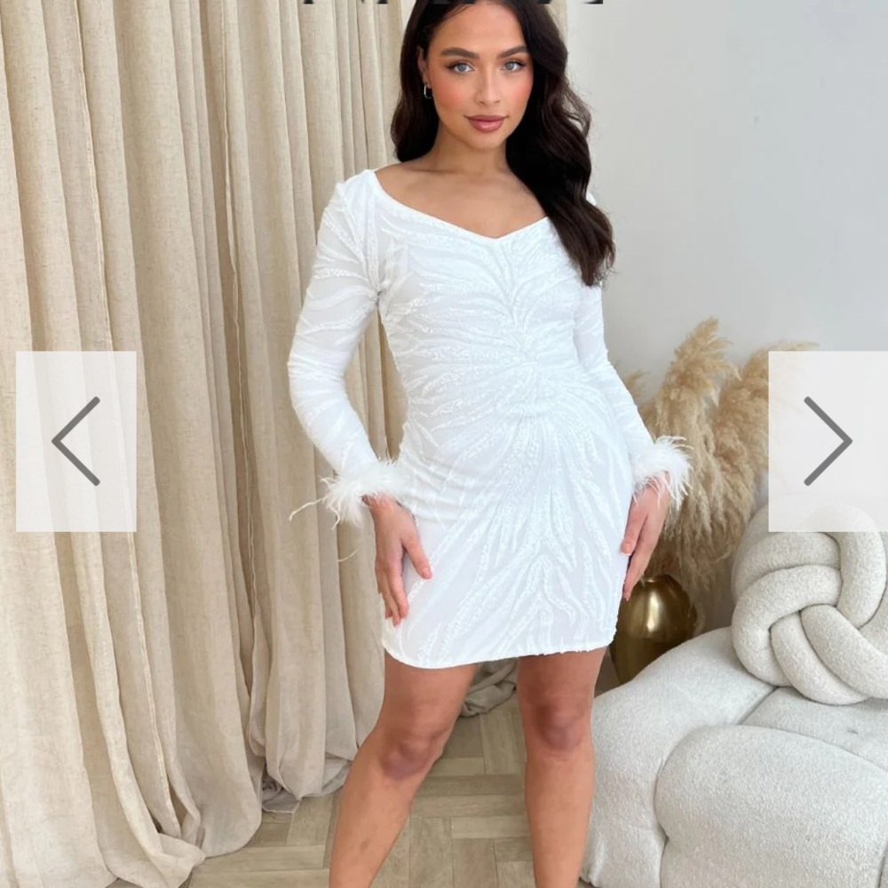 White sequin dress